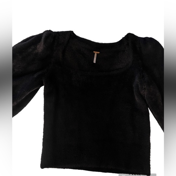 Free People Black Fuzzy Moonbeam Sweater Size Small Pullover - Picture 13 of 15